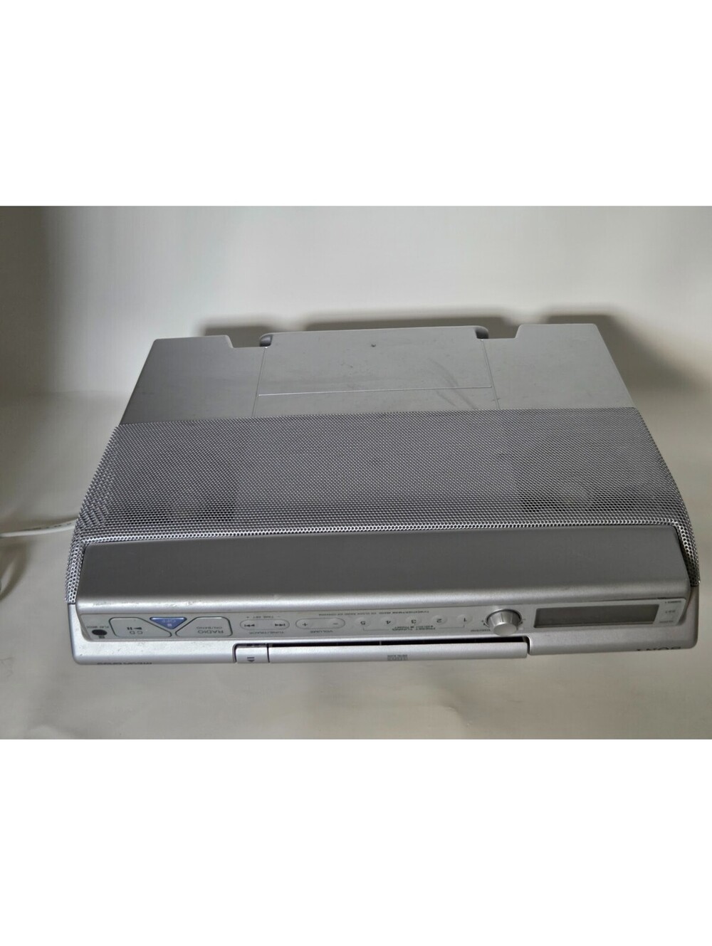 Sony ICF-CD543RM Mega Bass 4-Band Under Cabinet Kitchen CD Clock Radio Silver